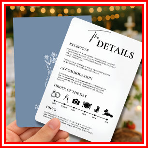 Convite Dusty Blue Wedding Order of Events