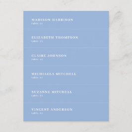 Convite Dusty Blue Wedding Place Name Card DIY