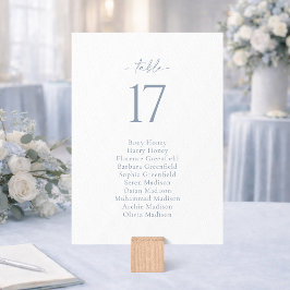 Convite Dusty Blue Wedding Seating Chart Card
