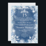 Convite Dusty Blue & White Winter Girl 15 Años<br><div class="desc">EDITABLE Dusty Blue & White Winter Girl 15 Años Convite Espanhol Elegante Rapariga Espanhola Natal Ártico Doce Festa de aniversário Azul Neve Floco Corda Leve Convite Quinceañera 15 Anos,  16ª Festa de aniversário</div>