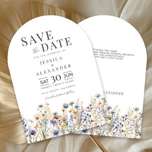 Convite Dusty Blue Wildflower Arch Salva a Data