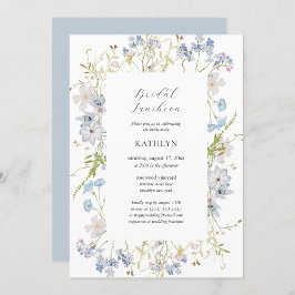 Convite Dusty Blue Wildflower Bridal Lunchee