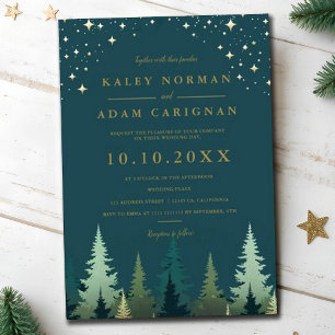 Convite Dusty Blue Winter Floral Eucalyptus Wedding