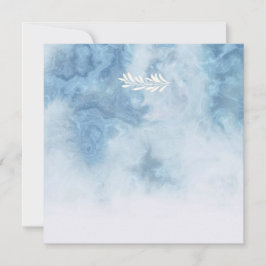 Convite Dusty Blue Winter Script Calliografia White Branch