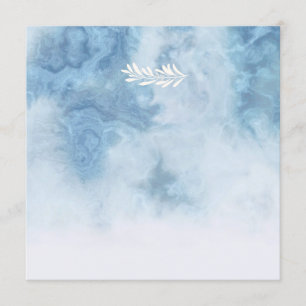 Convite Dusty Blue Winter Script Calliografia White Branch