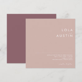 Convite Dusty Boho | Rosa e Casamento Púrpura Quadrado
