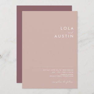 Convite Dusty Boho   Rosa e Roxo Tudo Em Um Casamento