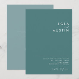 Convite Dusty Boho | Verde e Azul Tudo em Um Casamento