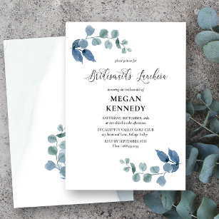 Convite Dusty Eucalyptus Elegant Bridesmaids Luncheon
