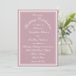Convite Dusty Pink All In One RSVP Website Email Wedding
