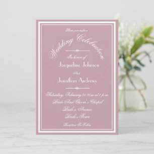 Convite Dusty Pink All In One RSVP Website Email Wedding