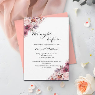 Convite Dusty Pink Boho Janto de Ensaio de Casamento Flora
