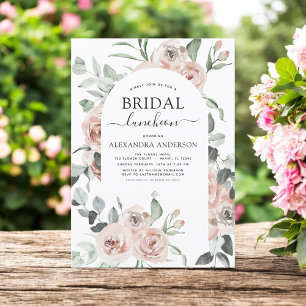Convite  Dusty Pink Chá de panela Luncheon Greenery Invit