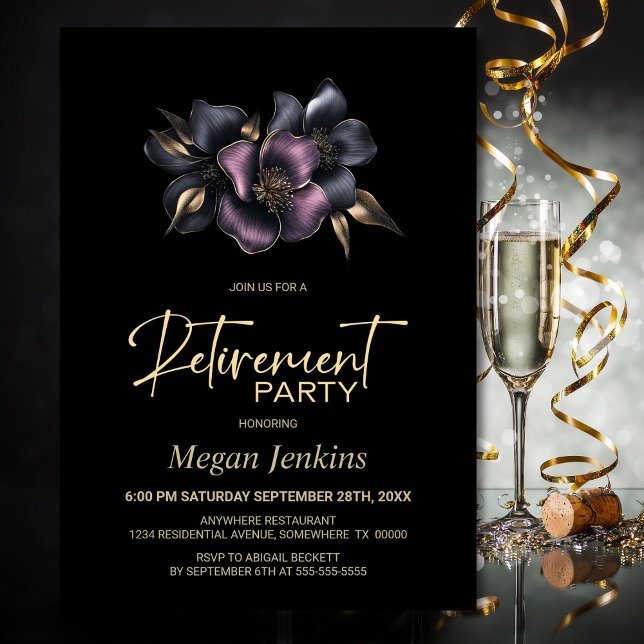 Convite Dusty Pink e Partido da Reforma Floral das Cinzas (Criador carregado)