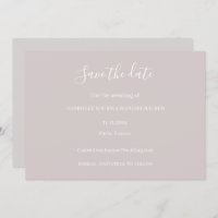 Dusty Pink e White Save The Date Weding