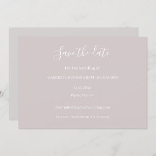 Convite Dusty Pink e White Save The Date Weding