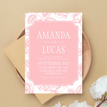 Dusty Pink Elegant Chinoiserie Casamento