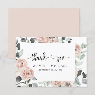 Convite Dusty Pink Floral Greenerescência Obrigado Convit
