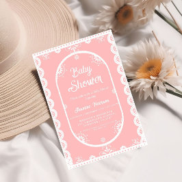 Convite Dusty Pink Girl chá de fraldas picado