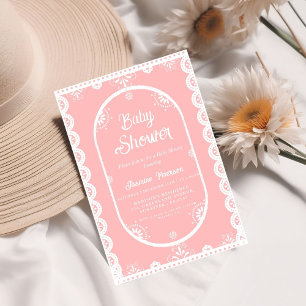 Convite Dusty Pink Girl chá de fraldas picado