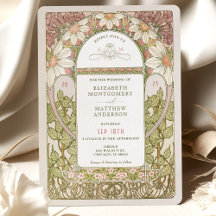 Dusty Pink Marguerite Daisy Weding Art Nouveau Em