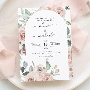Convite Dusty Pink Sage Green - Casamento Floral