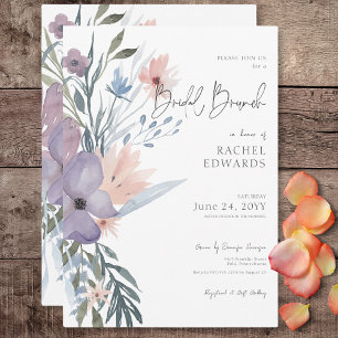 Convite Dusty Purple e Blue Boho Bridal Brunch
