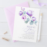 Convite Dusty Purple Floral Elegant Minimal Bridal Shower<br><div class="desc">Elegant floral dusty purple bridal shower invitations</div>