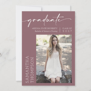 Convite Dusty Purple Minimalist - Duas Festas de formatura