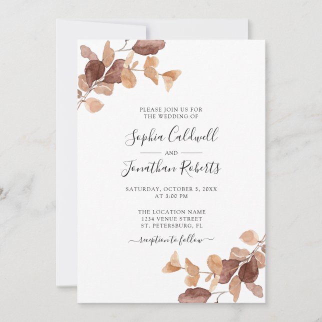 Convite Dusty Rosa All in One Boho Eucalyptus Wedding (Frente)