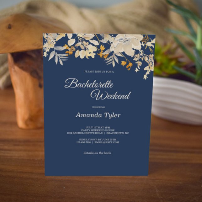 Convite Dusty Rosa Autumn Boho Bachelorette Weekend Invita (Criador carregado)