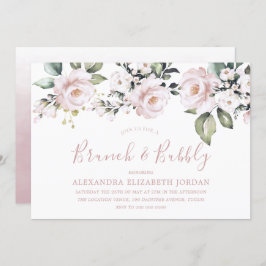Convite Dusty Rosa Blush Brunch e Chá de panela de espuma