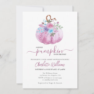 Convite Dusty Rosa Blush Mauve Little Pumpkin Chá de frald