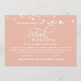 Convite Dusty Rosa Dourado com Casamento Virtual Online da