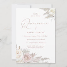 Dusty Rosa e Ivory Elegante Partido Quinceanera