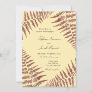 Convite Dusty Rosa e Peach Blush Ferns Casamento