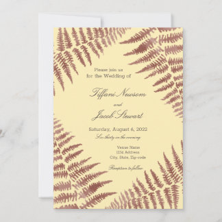 Convite Dusty Rosa e Peach Blush Ferns Casamento