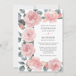 Convite Dusty Rosa Eucalyptus Elegant Casamento Floral