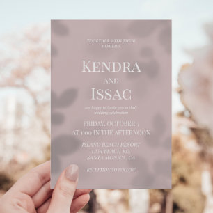 Convite Dusty Rosa Modern Pressed Deixa Casamento