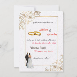 Convite Dusty Rosa rosa Mauve Dourado Greenery Casamento F