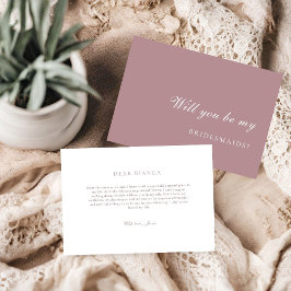 Convite Dusty Rose  Bridesmaid Proposal Card