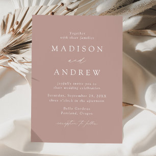Convite Dusty Rose Modern Elegance Wedding
