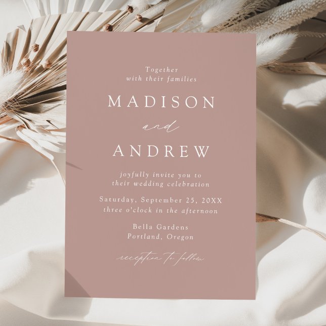 Convite Dusty Rose Modern Elegance Wedding (Criador carregado)