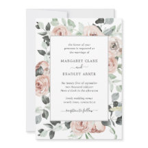 Dusty Rose Pink Floral Elegant Wedding