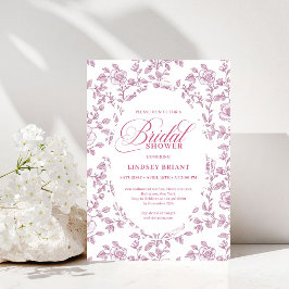 Convite Dusty Rose Rose Pattern Pink Bridal Shower InvitE