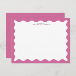 Convite Dusty Rose Wavy Frame Note Card