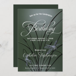 Convite Dusty Sage Green Dragonfly Birthday