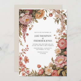 Convite Dusty Sage, Soft Peach & Warm Sand Floral Wedding