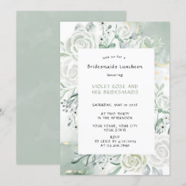 Convite Dusty Sage Watercolor Bridesmaids Floral Bridesmai