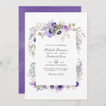 Dusty Violet Floral Código QR RSVP Casamento